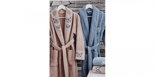Bathrobe and towel set BUTTERFLY