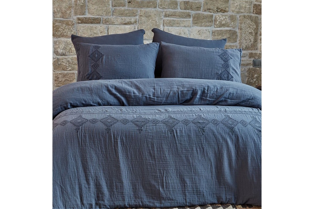 Muslin bed linen ETHICA BLUE