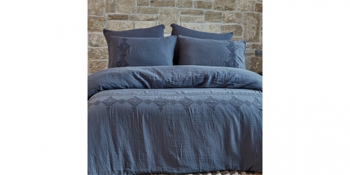 Muslin bed linen ETHICA BLUE