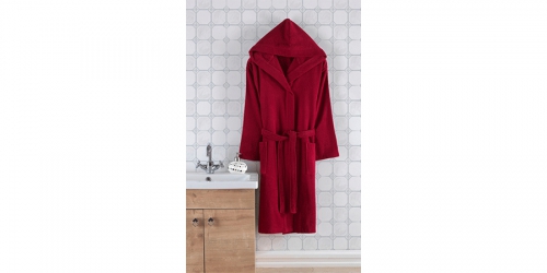 Hooded robe, XXL, red