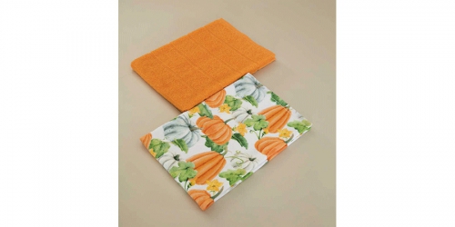 Tea towel set, 2pcs., 40x60cm., PAMPKIN