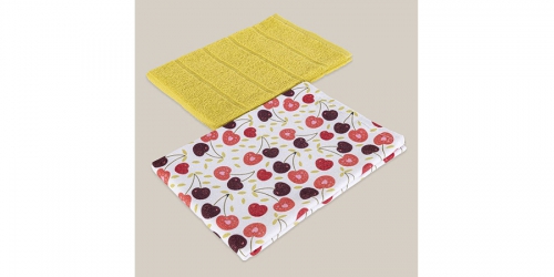 Tea towel set, 2pcs., 40x60cm., CHERRY