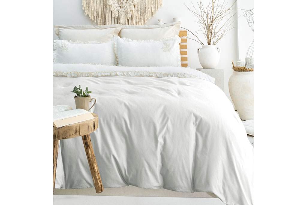 Embroidered bed linen NOVA STONE