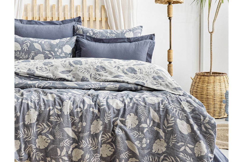 Muslin Bedding LUSSO BLUE