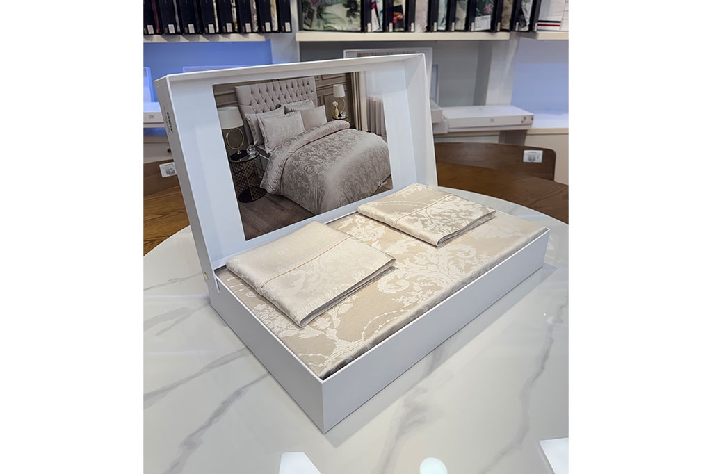 Jacquard bed linen TIVOLYO-GRANT BEIGE