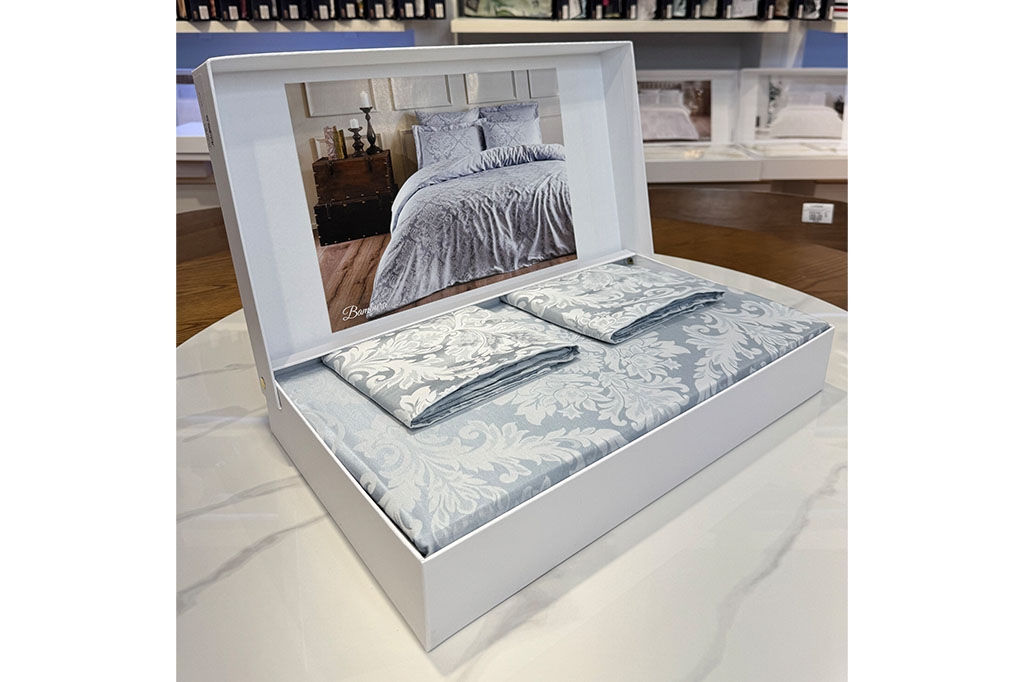 Jacquard bed linen TIVOLYO-BAMBURA BLUE