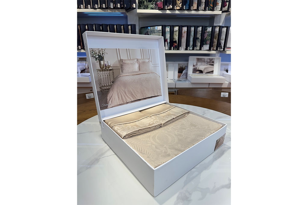 Jacquard bed linen TIVOLYO-FIORENZA BEIGE