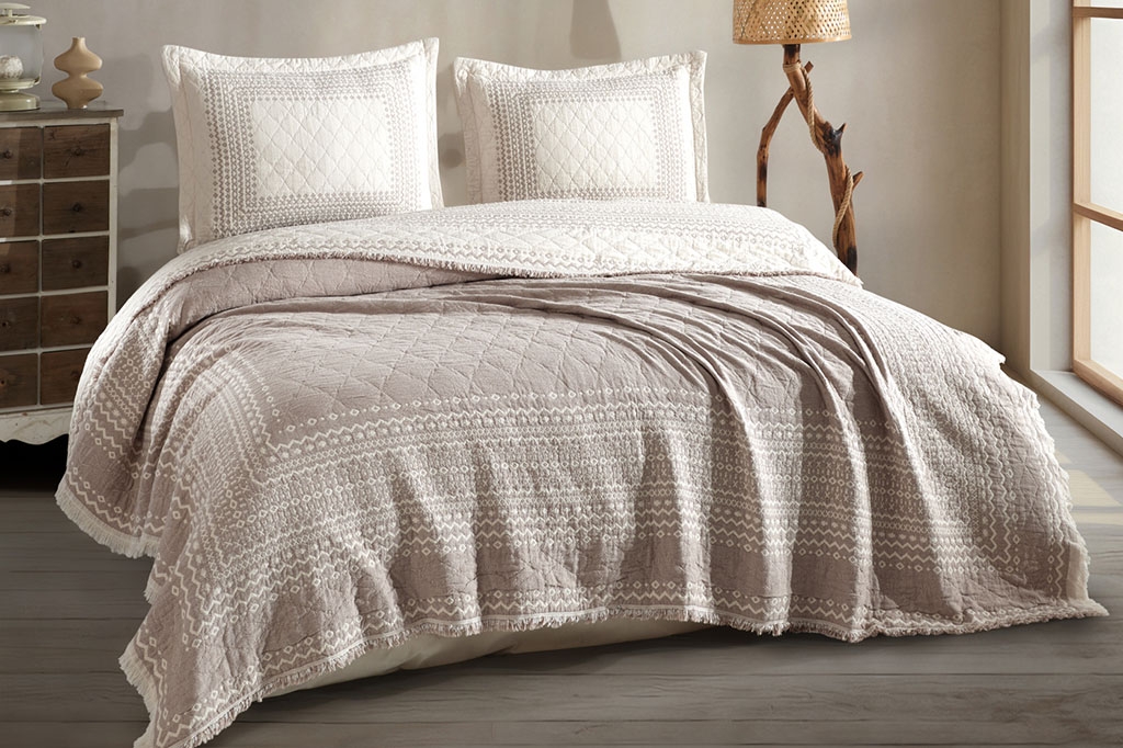 CLASSY-NOMADA V2(2) Muslin Bedspread Set with Pillowcases